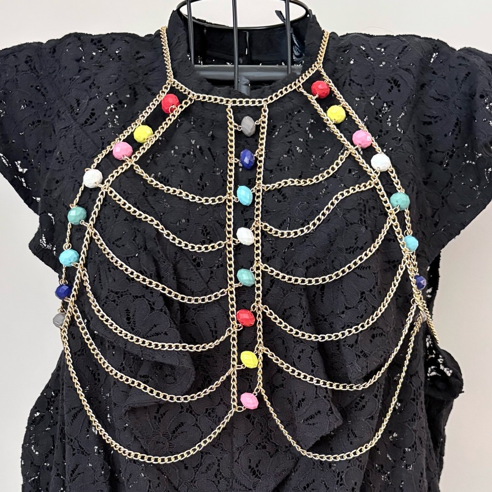 Beaded Colorful Chain Detail